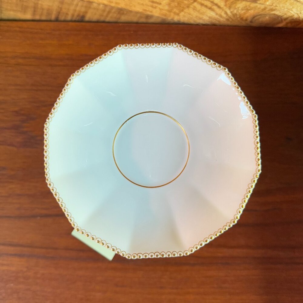 Nymphenburg white and gold Perl porcelain saucers